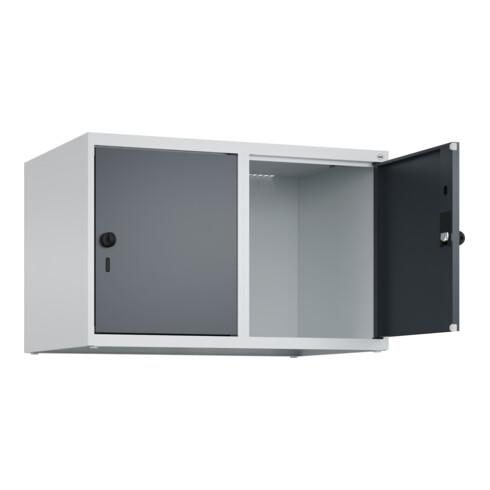 C+P Aufsatzschrank, 7035/7016 500x800x500mm Verschluss Sicherheits-Drehriegel 2 Abteile