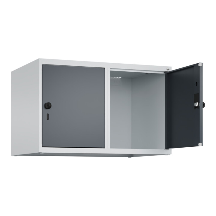 C+P Aufsatzschrank, 7035/7016 500x800x500mm Verschluss Sicherheits-Drehriegel 2 Abteile