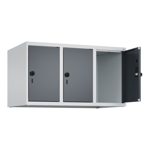 C+P Aufsatzschrank, 7035/7016 500x900x500mm Verschluss Sicherheits-Drehriegel 3 Abteile