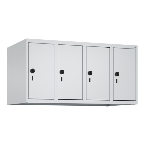 C+P Aufsatzschrank, 7035/7035 500x1000x500mm Verschluss Sicherheits-Drehriegel 4 Abteile