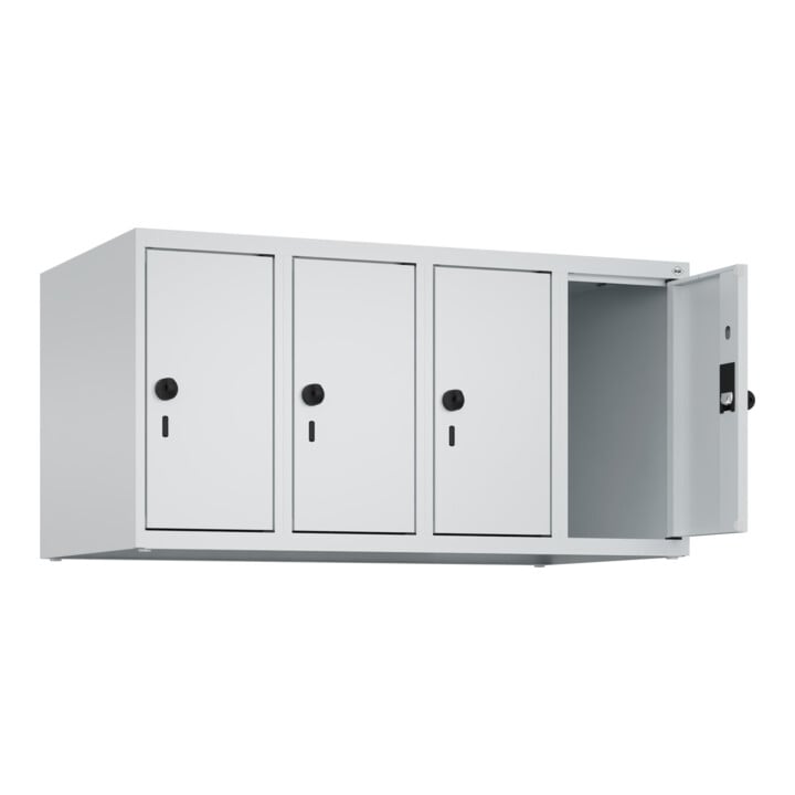 C+P Aufsatzschrank, 7035/7035 500x1000x500mm Verschluss Sicherheits-Drehriegel 4 Abteile