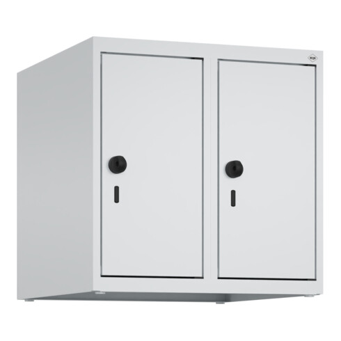 C+P Aufsatzschrank, 7035/7035 500x500x500mm Verschluss Sicherheits-Drehriegel 2 Abteile