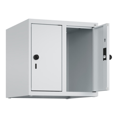 C+P Aufsatzschrank, 7035/7035 500x500x500mm Verschluss Sicherheits-Drehriegel 2 Abteile