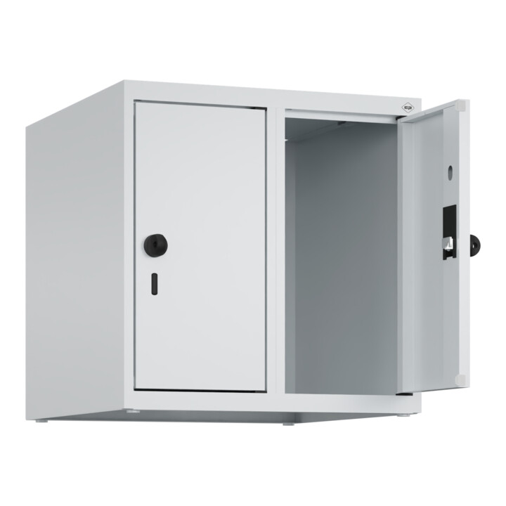C+P Aufsatzschrank, 7035/7035 500x500x500mm Verschluss Sicherheits-Drehriegel 2 Abteile