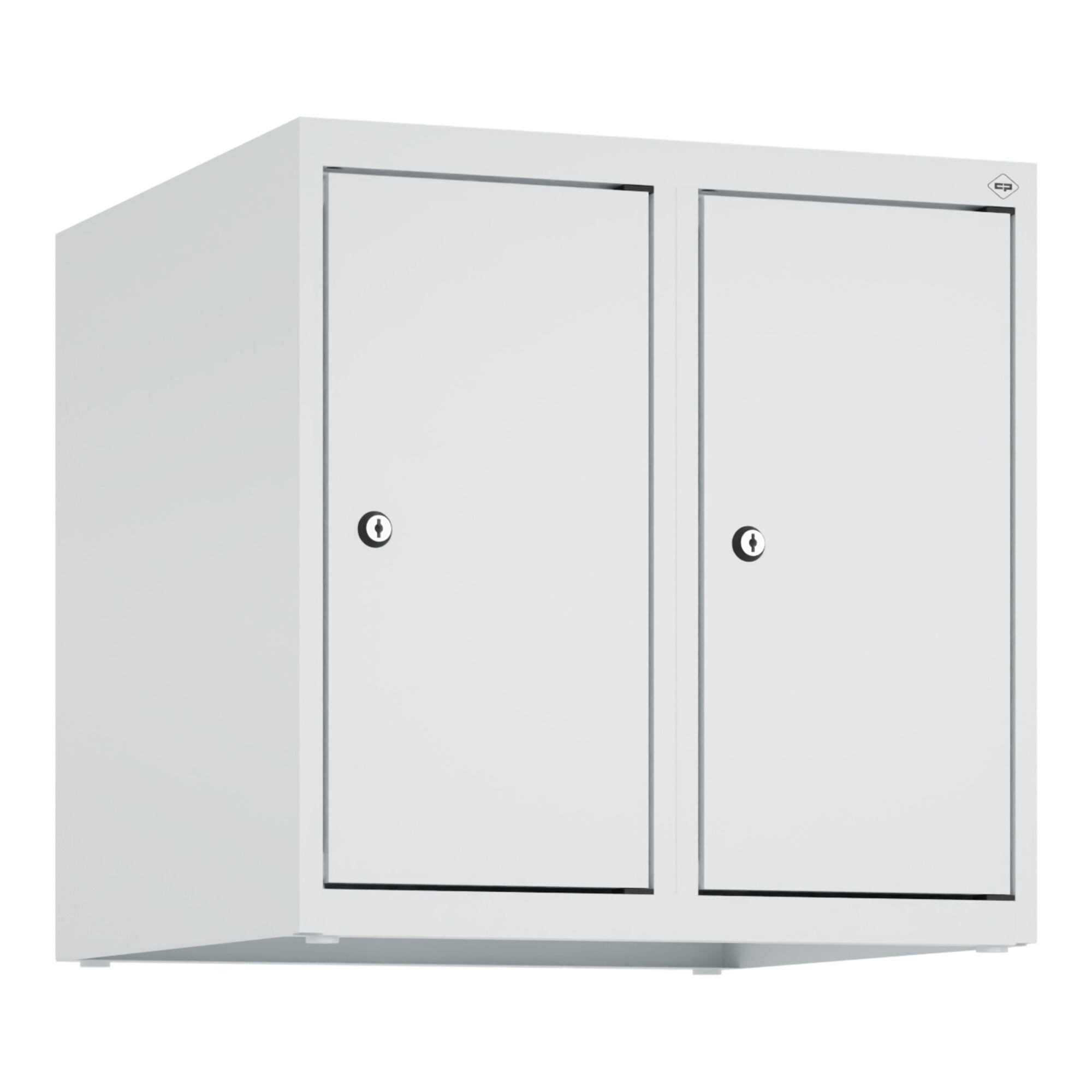 C+P Aufsatzschrank, 7035/7035 500x500x500mm Verschluss Zylinderschloss 2 Abteile ; C + P Möbelsysteme
