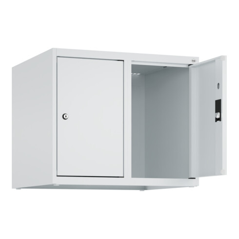 C+P Aufsatzschrank, 7035/7035 500x600x500mm Verschluss Zylinderschloss 2 Abteile