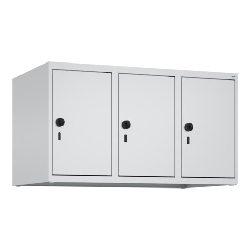 C+P Aufsatzschrank, 7035/7035 500x900x500mm Verschluss Sicherheits-Drehriegel 3 Abteile