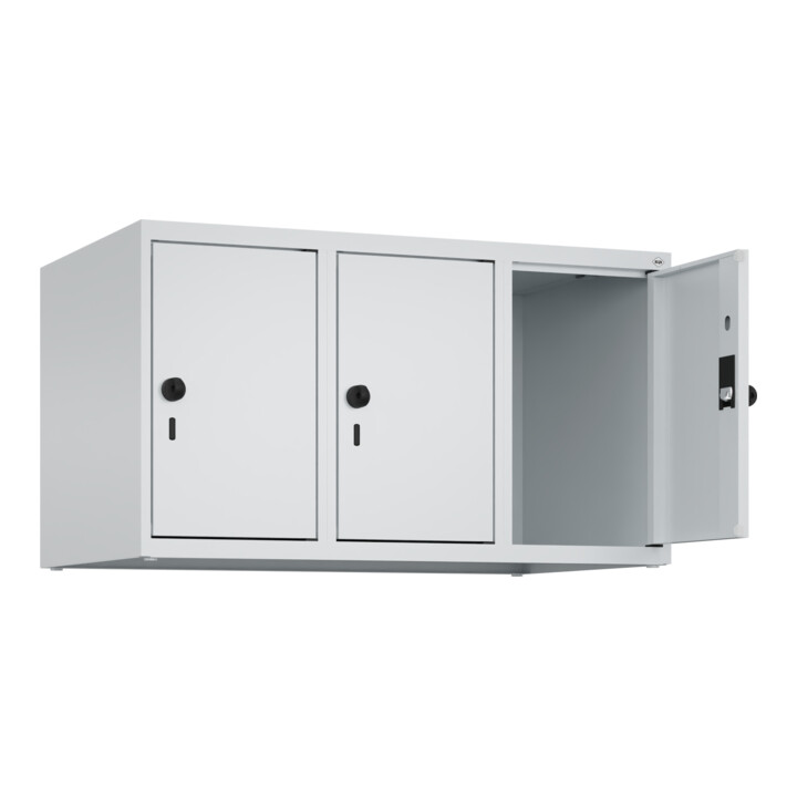 C+P Aufsatzschrank, 7035/7035 500x900x500mm Verschluss Sicherheits-Drehriegel 3 Abteile
