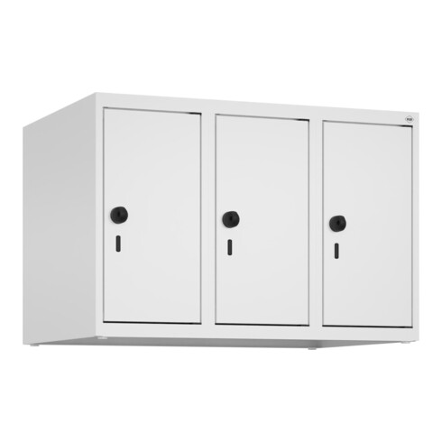 C+P Aufsatzschrank, 9016 500x750x500mm Verschluss Sicherheits-Drehriegel 3 Abteile