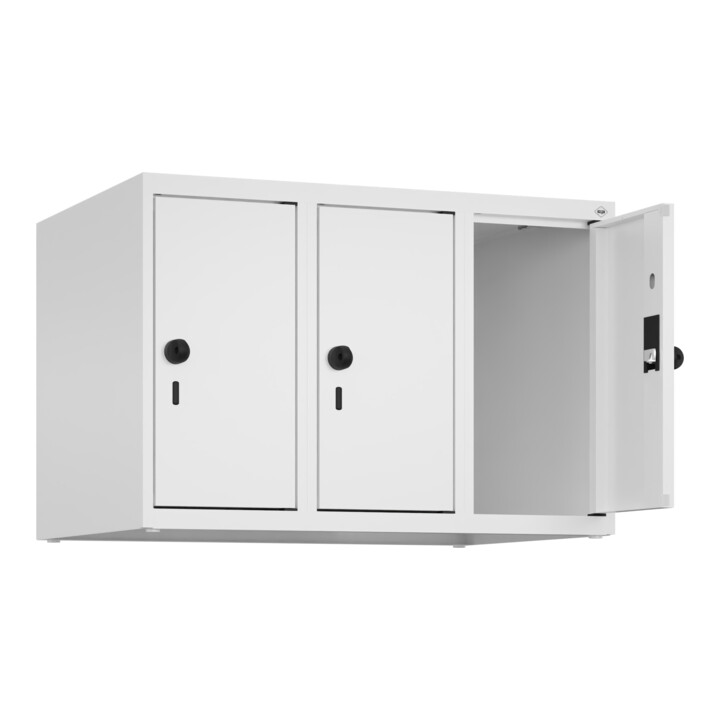 C+P Aufsatzschrank, 9016 500x750x500mm Verschluss Sicherheits-Drehriegel 3 Abteile