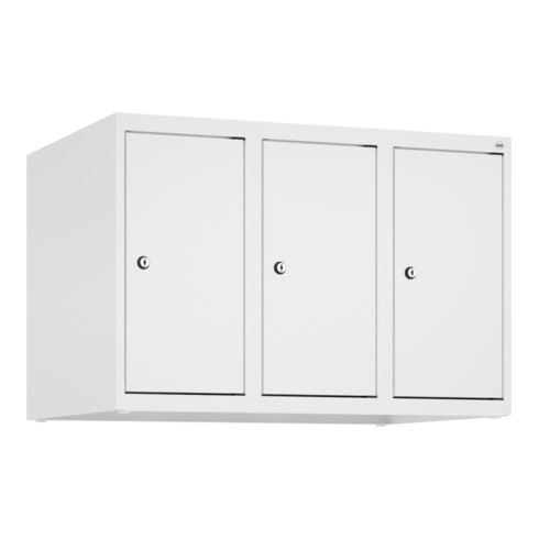 C+P Aufsatzschrank, 9016 500x750x500mm Verschluss Zylinderschloss 3 Abteile