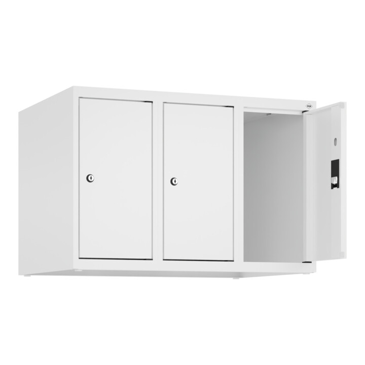 C+P Aufsatzschrank, 9016 500x750x500mm Verschluss Zylinderschloss 3 Abteile