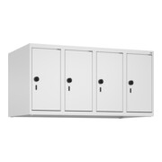C+P Aufsatzschrank, 9016/9016 500x1000x500mm Verschluss Sicherheits-Drehriegel 4 Abteile