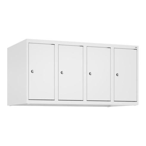 C+P Aufsatzschrank, 9016/9016 500x1000x500mm Verschluss Zylinderschloss 4 Abteile