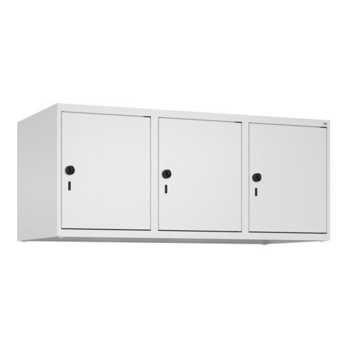 C+P Aufsatzschrank, 9016/9016 500x1200x500mm Verschluss Sicherheits-Drehriegel 3 Abteile