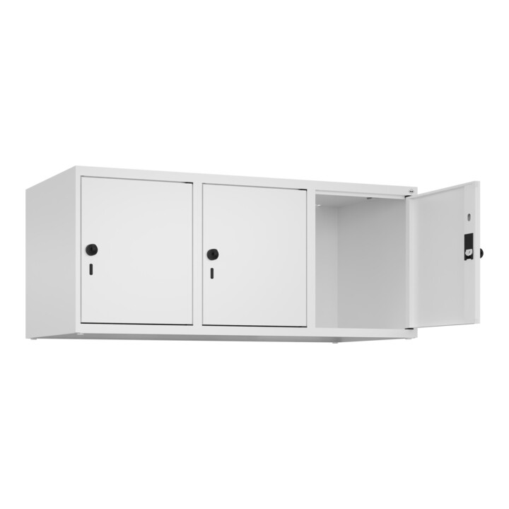 C+P Aufsatzschrank, 9016/9016 500x1200x500mm Verschluss Sicherheits-Drehriegel 3 Abteile