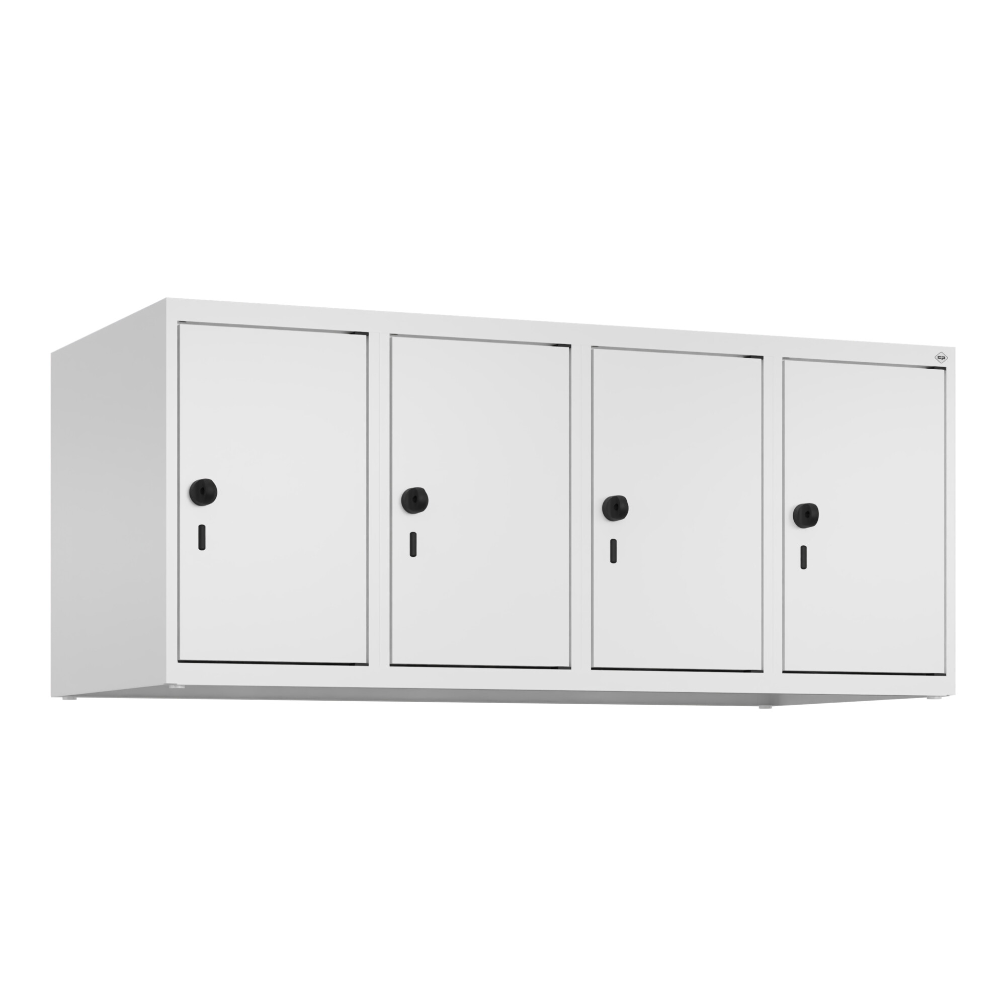 C+P Aufsatzschrank, 9016/9016 500x1200x500mm Verschluss Sicherheits-Drehriegel 4 Abteile ; C + P Möbelsysteme