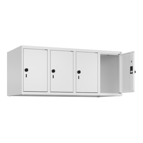 C+P Aufsatzschrank, 9016/9016 500x1200x500mm Verschluss Sicherheits-Drehriegel 4 Abteile