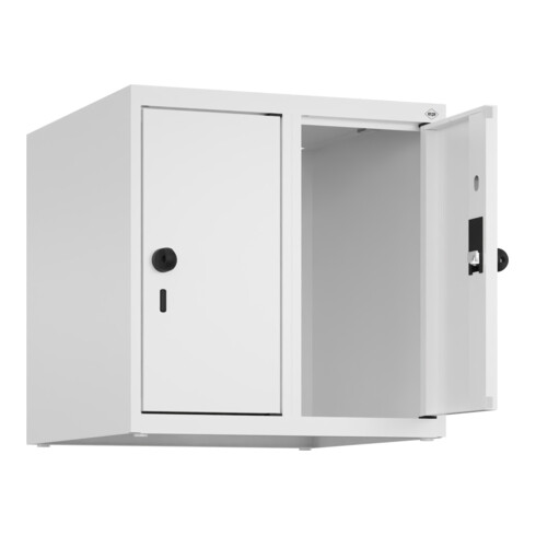 C+P Aufsatzschrank, 9016/9016 500x500x500mm Verschluss Sicherheits-Drehriegel 2 Abteile