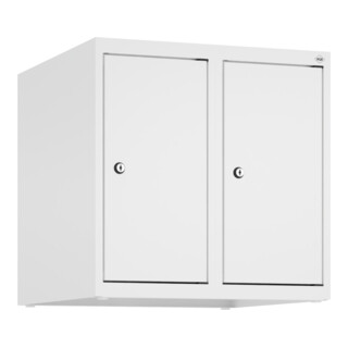 C+P Aufsatzschrank, 9016/9016 500x500x500mm Verschluss Zylinderschloss 2 Abteile