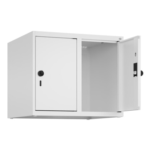 C+P Aufsatzschrank, 9016/9016 500x600x500mm Verschluss Sicherheits-Drehriegel 2 Abteile