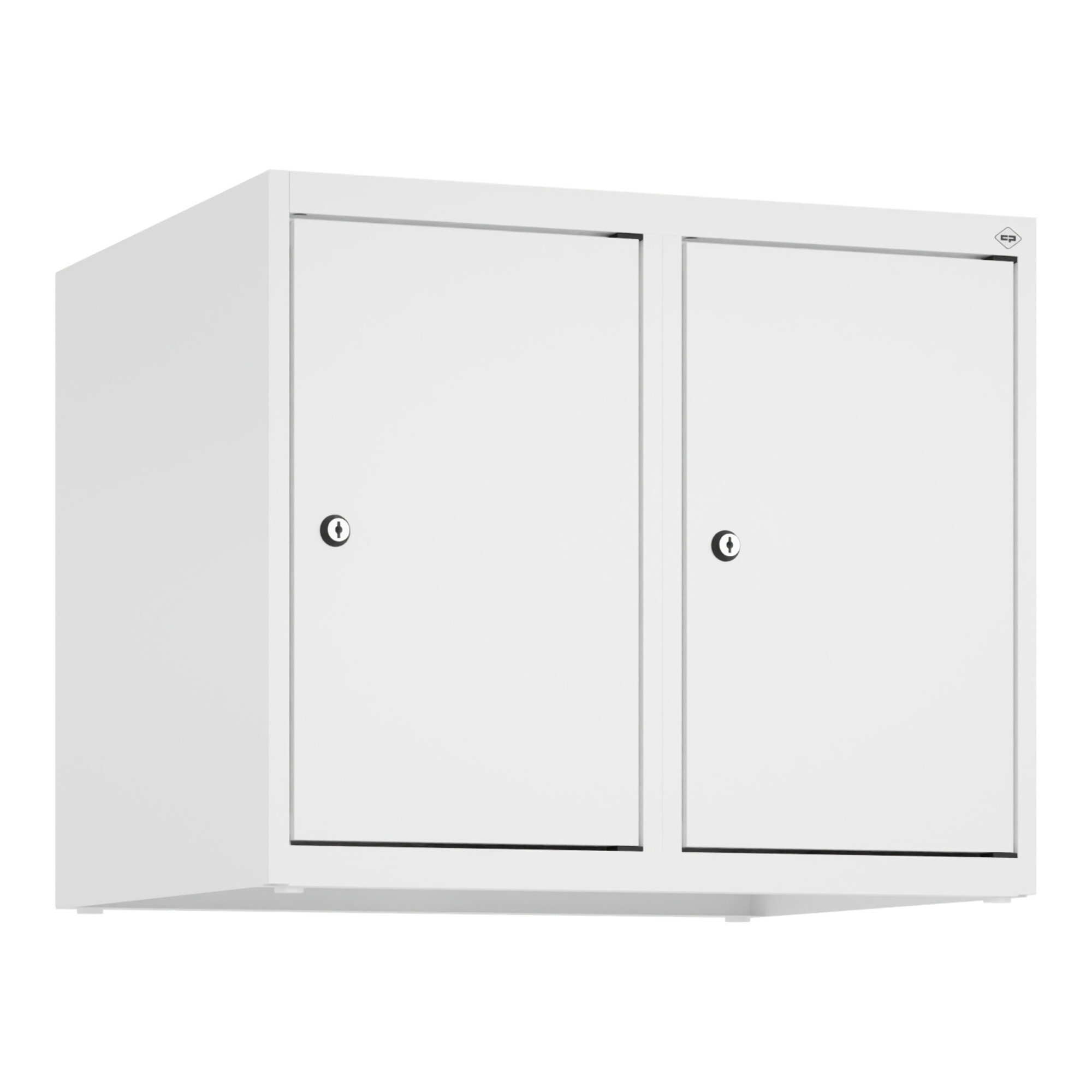 C+P Aufsatzschrank, 9016/9016 500x600x500mm Verschluss Zylinderschloss 2 Abteile ; C + P Möbelsysteme