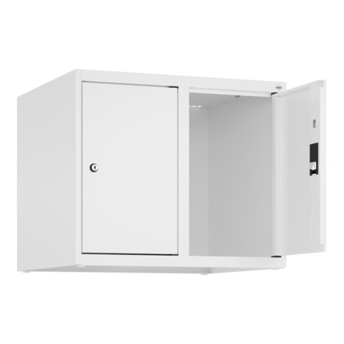 C+P Aufsatzschrank, 9016/9016 500x600x500mm Verschluss Zylinderschloss 2 Abteile