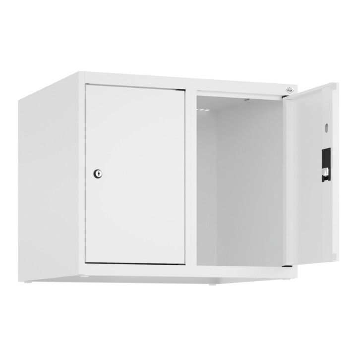C+P Aufsatzschrank, 9016/9016 500x600x500mm Verschluss Zylinderschloss 2 Abteile