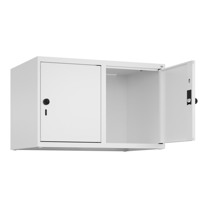 C+P Aufsatzschrank, 9016/9016 500x800x500mm Verschluss Sicherheits-Drehriegel 2 Abteile