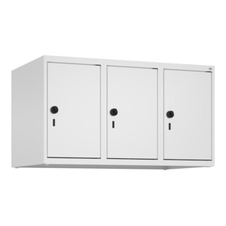 C+P Aufsatzschrank, 9016/9016 500x900x500mm Verschluss Sicherheits-Drehriegel 3 Abteile