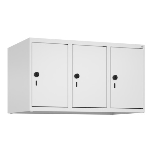 C+P Aufsatzschrank, 9016/9016 500x900x500mm Verschluss Sicherheits-Drehriegel 3 Abteile