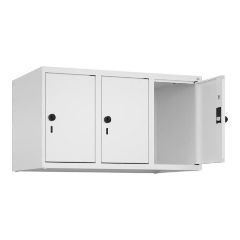 C+P Aufsatzschrank, 9016/9016 500x900x500mm Verschluss Sicherheits-Drehriegel 3 Abteile