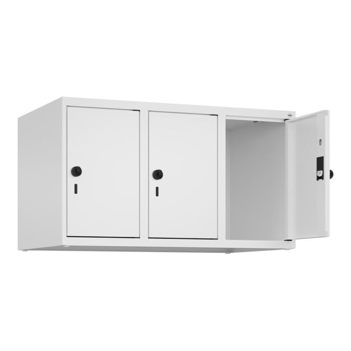 C+P Aufsatzschrank, 9016/9016 500x900x500mm Verschluss Sicherheits-Drehriegel 3 Abteile