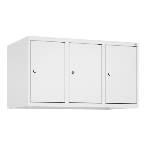 C+P Aufsatzschrank, 9016/9016 500x900x500mm Verschluss Zylinderschloss 3 Abteile