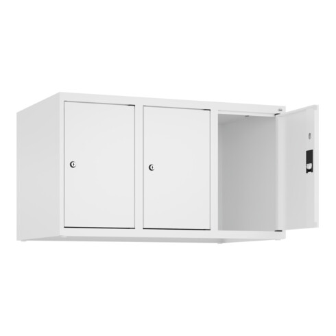 C+P Aufsatzschrank, 9016/9016 500x900x500mm Verschluss Zylinderschloss 3 Abteile