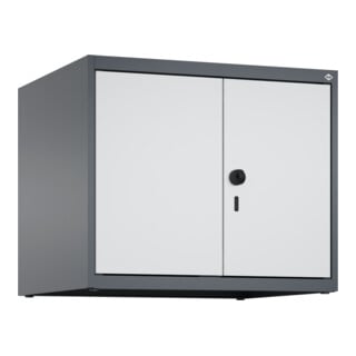 C+P Aufsatzschrank Classic PLUS, 2 Abteile, 500x600x500mm, 7016/7035 Verschluss Sicherheits-Drehriegel