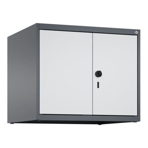 C+P Aufsatzschrank Classic PLUS, 2 Abteile, 500x600x500mm, 7016/7035 Verschluss Sicherheits-Drehriegel