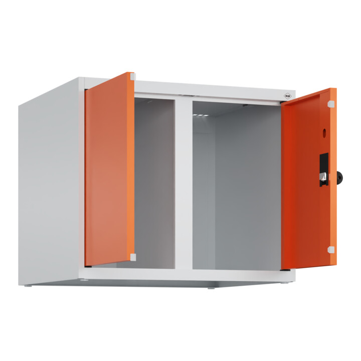 C+P Aufsatzschrank Classic PLUS, 2 Abteile, 500x600x500mm, 7035/2004 Verschluss Sicherheits-Drehriegel
