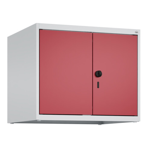 C+P Aufsatzschrank Classic PLUS, 2 Abteile, 500x600x500mm, 7035/3003 Verschluss Sicherheits-Drehriegel