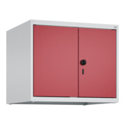 C+P Aufsatzschrank Classic PLUS, 2 Abteile, 500x600x500mm, 7035/3003 Verschluss Sicherheits-Drehriegel