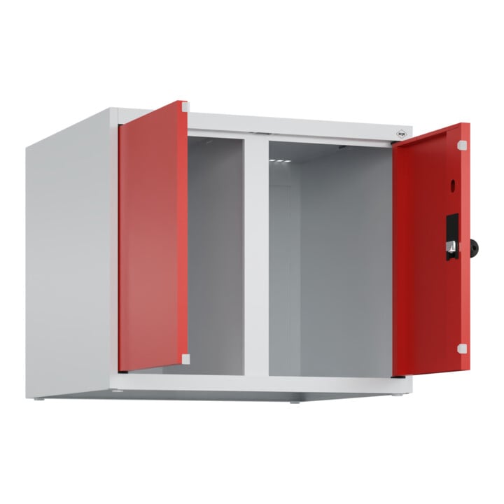 C+P Aufsatzschrank Classic PLUS, 2 Abteile, 500x600x500mm, 7035/3020 Verschluss Sicherheits-Drehriegel
