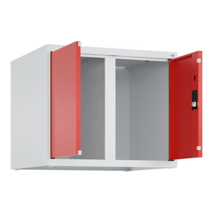 C+P Aufsatzschrank Classic PLUS, 2 Abteile, 500x600x500mm, 7035/3020 Verschluss Zylinderschloss