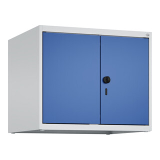 C+P Aufsatzschrank Classic PLUS, 2 Abteile, 500x600x500mm, 7035/5010 Verschluss Sicherheits-Drehriegel