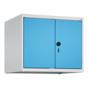 C+P Aufsatzschrank Classic PLUS, 2 Abteile, 500x600x500mm, 7035/5012 Verschluss Sicherheits-Drehriegel