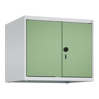 C+P Aufsatzschrank Classic PLUS, 2 Abteile, 500x600x500mm, 7035/6011 Verschluss Sicherheits-Drehriegel