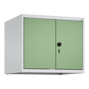 C+P Aufsatzschrank Classic PLUS, 2 Abteile, 500x600x500mm, 7035/6011 Verschluss Sicherheits-Drehriegel