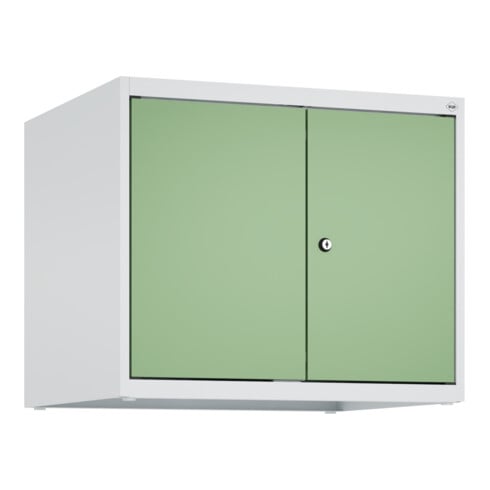 C+P Aufsatzschrank Classic PLUS, 2 Abteile, 500x600x500mm, 7035/6011 Verschluss Zylinderschloss