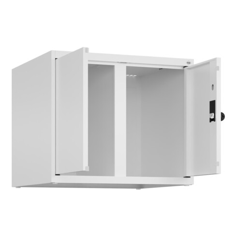 C+P Aufsatzschrank Classic PLUS, 2 Abteile, 500x600x500mm, 9016/9016 Verschluss Sicherheits-Drehriegel