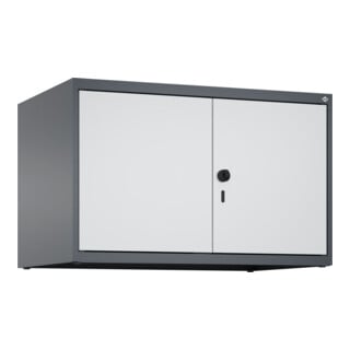 C+P Aufsatzschrank Classic PLUS, 2 Abteile, 500x800x500mm, 7016/7035 Verschluss Sicherheits-Drehriegel