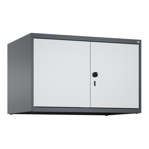 C+P Aufsatzschrank Classic PLUS, 2 Abteile, 500x800x500mm, 7016/7035 Verschluss Sicherheits-Drehriegel
